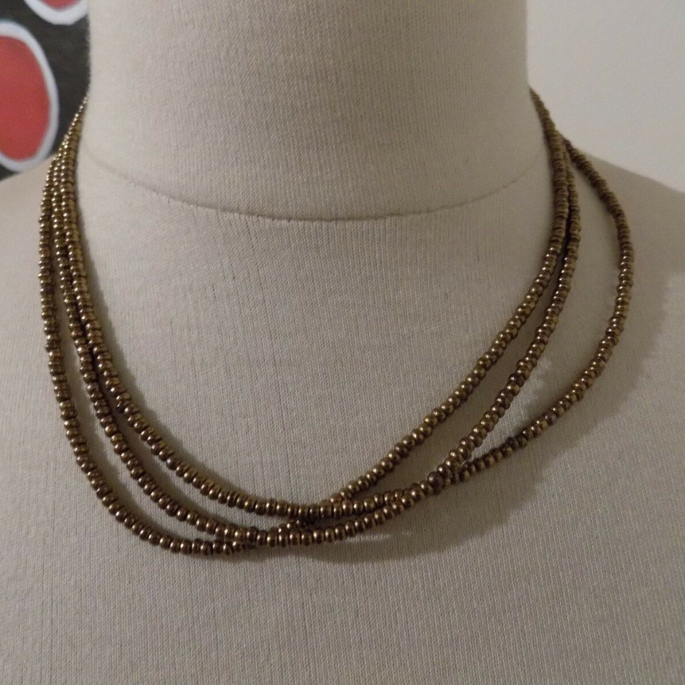 FINAL PRICE Silpada 3-Strand Bronze Bead Necklace